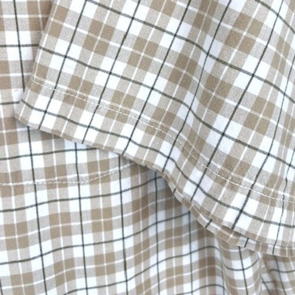 Carhartt Mens Tan White Plaid Short Sleeve Button Down Cotton Shirt Large - Picture 6 of 6